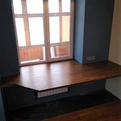 Столешница из сращенного дуба для гостиной 1450х900х40 мм