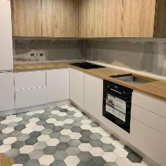 Столешница из цельноламельного дуба для кухни 3008х800х40 мм